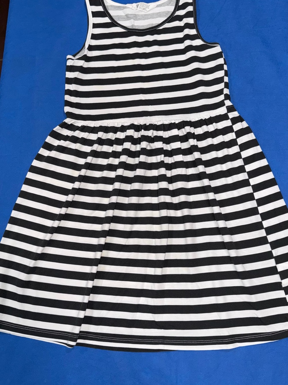 H&M Black and White Striped Sleeveless Kids Dress